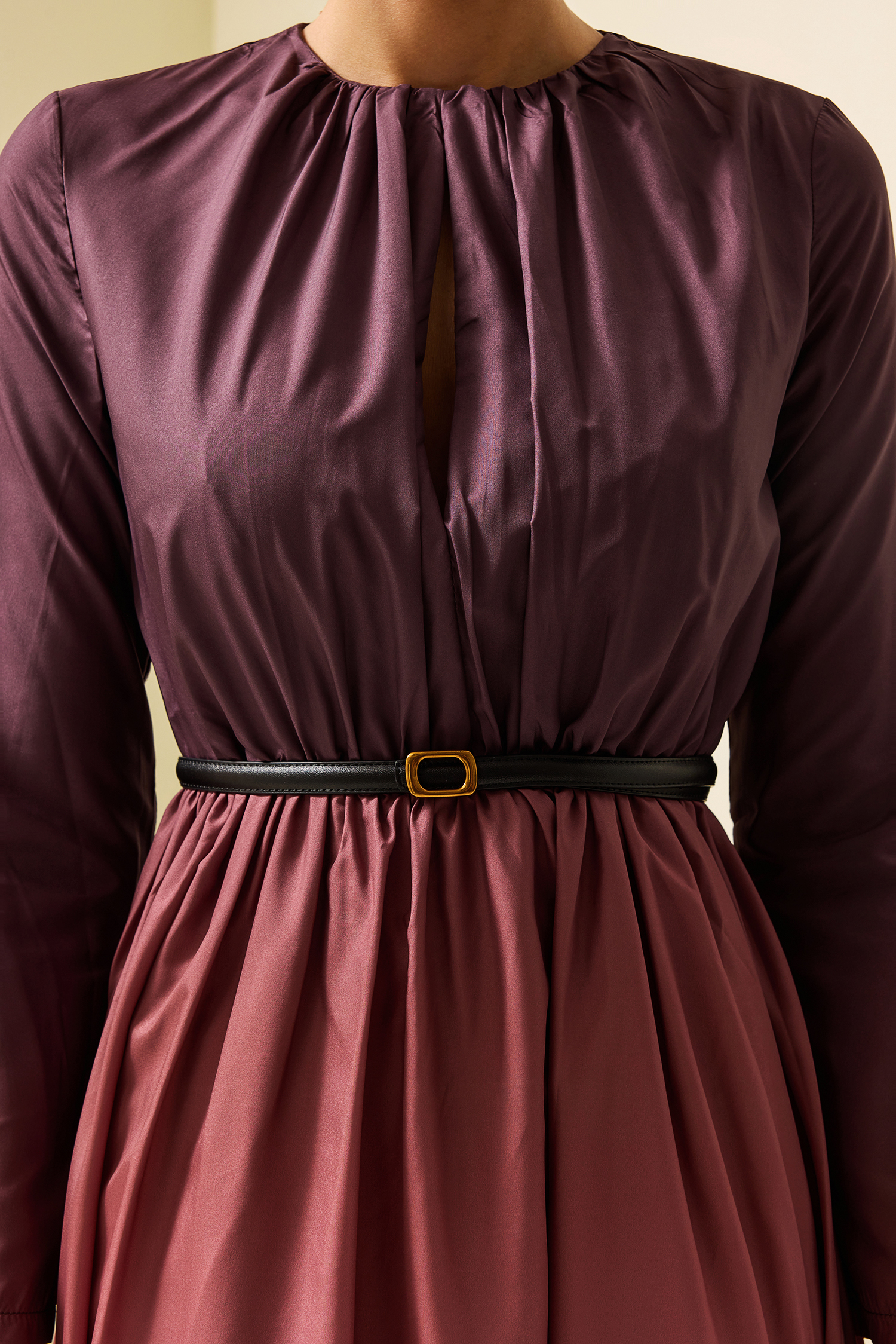 Leather Metal Button Belt