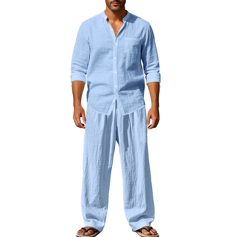 Linen casual men's beach suit
