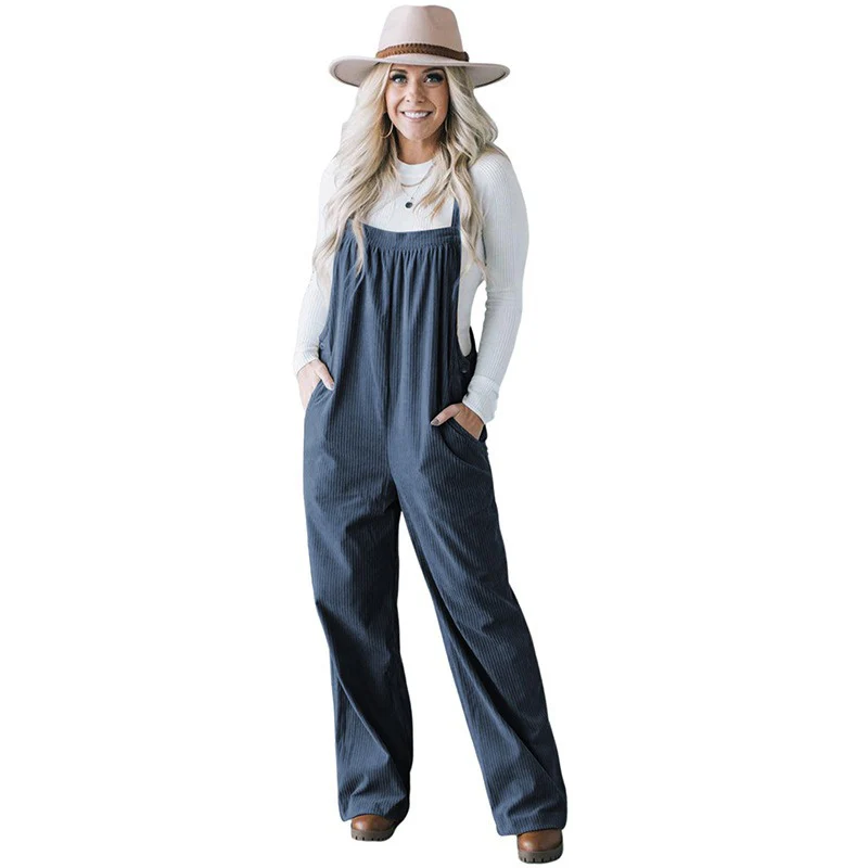 New Fashion Versatile Corduroy Jumpsuit Women