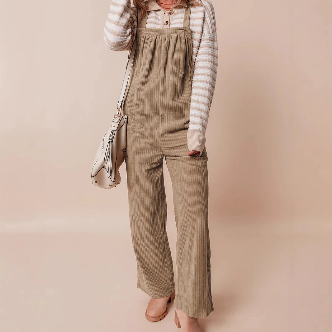 New Fashion Versatile Corduroy Jumpsuit Women