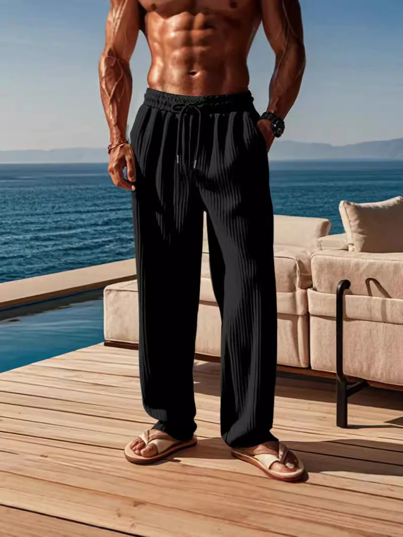25 New Men'S Casual Sports Fashion Wide-Leg Pants
