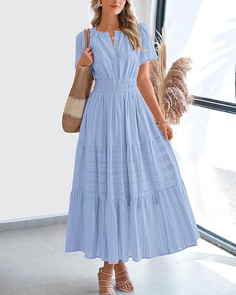 V-neck puff sleeve women's clothing