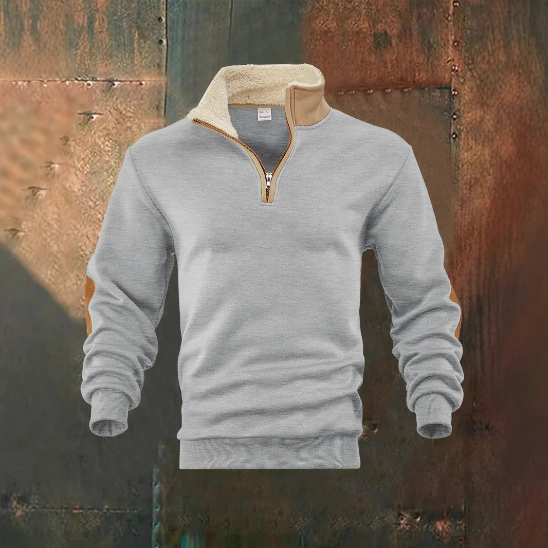 Retro patchwork embroidered men's knitted sweater